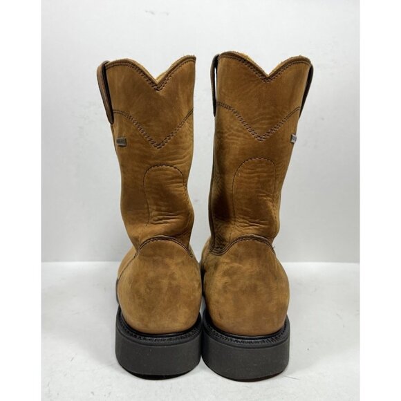 Justin Boots Gore Tex 6604 Original Work Boot Mens 14 D Conductor Brown Farm - Picture 4 of 10